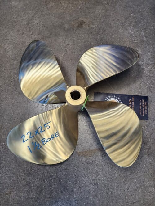 Used 22 X 25 4 Blade Bronze LH, Federal Dynaquad, 1.5 bore