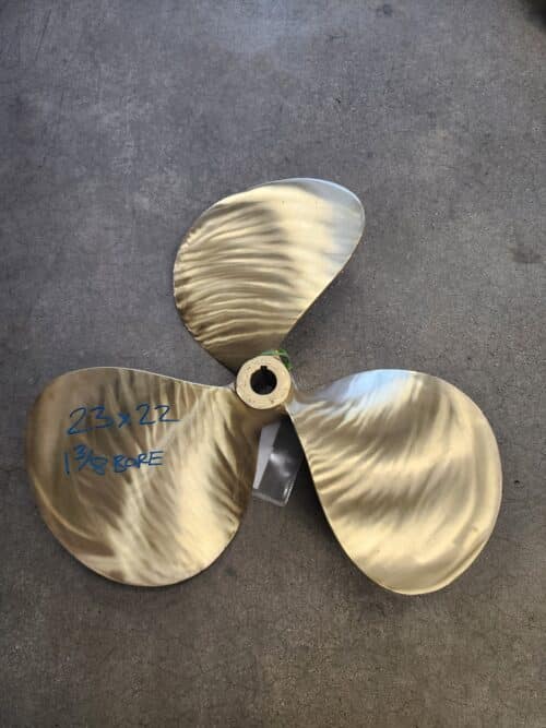 Used 23 X 22 3 Blade Bronze, Federal, LH 1.375 bore