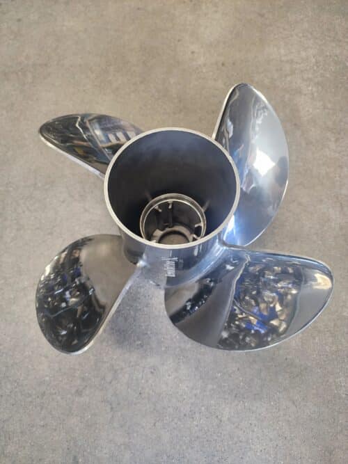 Used 17 X 25 4 Blade Stainless Steel, Mercury Revolution X, hub not included, RH