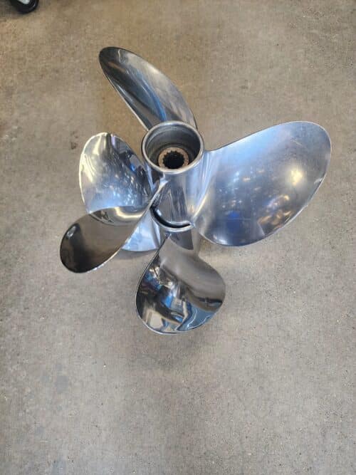 Used 13 X 25 3x3 Dual Set Blade Stainless Steel, Suzuki Over hub exhaust